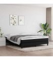 vidaXL Box Spring Bed Frame Black Super King Fabric