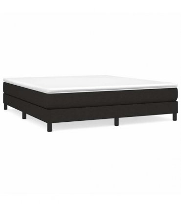vidaXL Box Spring Bed Frame Black Super King Fabric