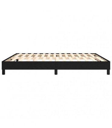 vidaXL Box Spring Bed Frame Black Super King Fabric