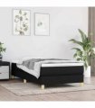 vidaXL Box Spring Bed Frame Black Single Fabric