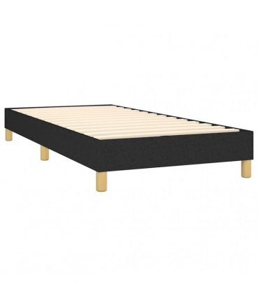 vidaXL Box Spring Bed Frame Black Single Fabric