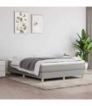 vidaXL Box Spring Bed Frame Light Grey Double Fabric