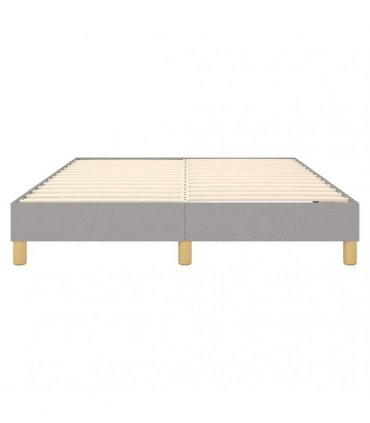 vidaXL Box Spring Bed Frame Light Grey Double Fabric