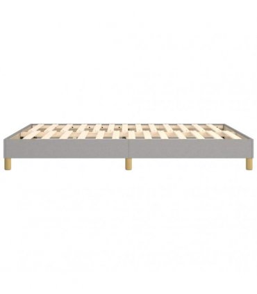 vidaXL Box Spring Bed Frame Light Grey Double Fabric