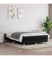 vidaXL Box Spring Bed Frame Black Double Fabric