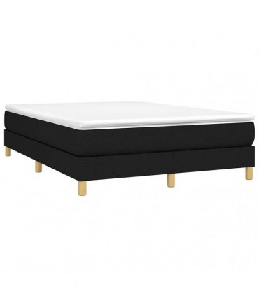 vidaXL Box Spring Bed Frame Black Double Fabric
