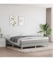 vidaXL Box Spring Bed Frame Light Grey Super King Fabric