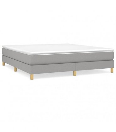 vidaXL Box Spring Bed Frame Light Grey Super King Fabric