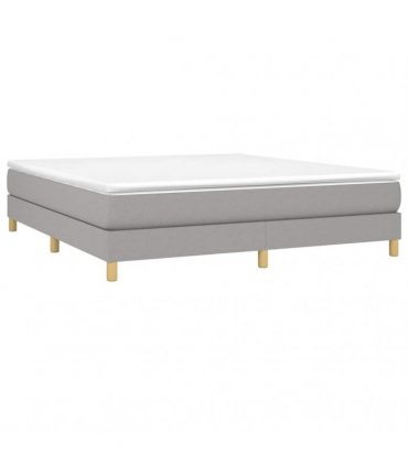 vidaXL Box Spring Bed Frame Light Grey Super King Fabric