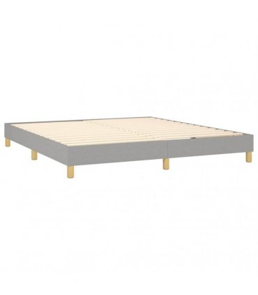 vidaXL Box Spring Bed Frame Light Grey Super King Fabric