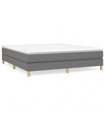 vidaXL Box Spring Bed Frame Dark Grey Super King Fabric