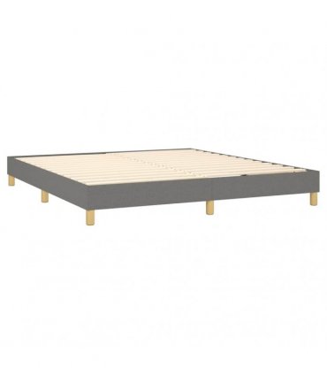 vidaXL Box Spring Bed Frame Dark Grey Super King Fabric