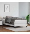 vidaXL Box Spring Bed Frame White Single Faux Leather