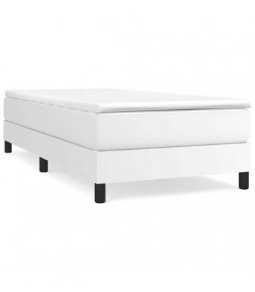 vidaXL Box Spring Bed Frame White Single Faux Leather