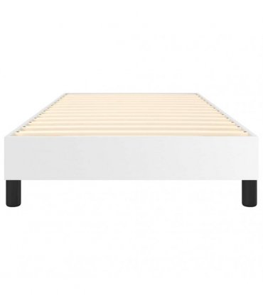 vidaXL Box Spring Bed Frame White Single Faux Leather