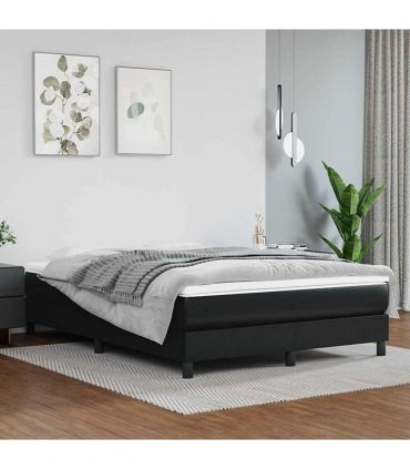 vidaXL Box Spring Bed Frame Black Double Faux Leather