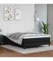 vidaXL Box Spring Bed Frame Black Double Faux Leather