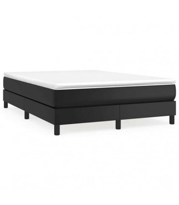 vidaXL Box Spring Bed Frame Black Double Faux Leather