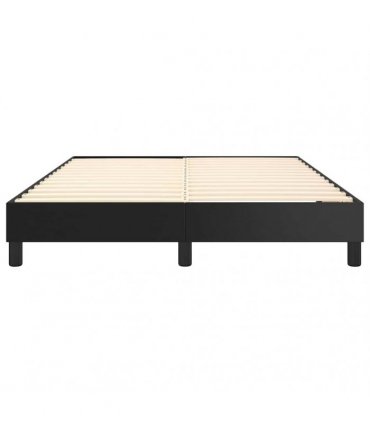 vidaXL Box Spring Bed Frame Black Double Faux Leather