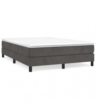 vidaXL Box Spring Bed Frame Dark Grey Double Velvet