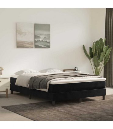 vidaXL Box Spring Bed Frame Black Double Velvet