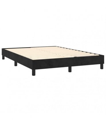 vidaXL Box Spring Bed Frame Black Double Velvet