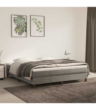 vidaXL Box Spring Bed Frame Light Grey Super King Velvet