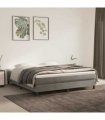 vidaXL Box Spring Bed Frame Light Grey Super King Velvet