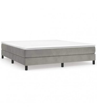 vidaXL Box Spring Bed Frame Light Grey Super King Velvet