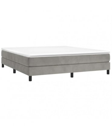 vidaXL Box Spring Bed Frame Light Grey Super King Velvet