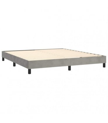 vidaXL Box Spring Bed Frame Light Grey Super King Velvet