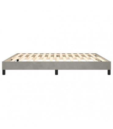 vidaXL Box Spring Bed Frame Light Grey Super King Velvet