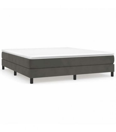 vidaXL Box Spring Bed Frame Dark Grey Super King Velvet