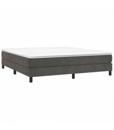 vidaXL Box Spring Bed Frame Dark Grey Super King Velvet