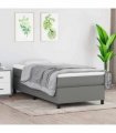 vidaXL Box Spring Bed Frame Dark Grey Single Fabric