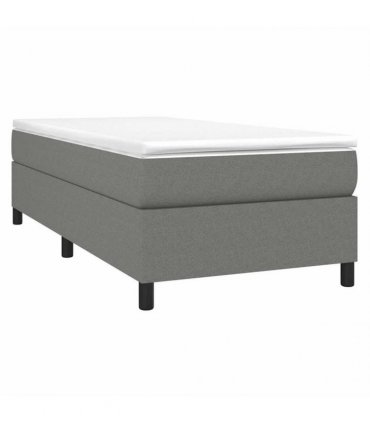 vidaXL Box Spring Bed Frame Dark Grey Single Fabric
