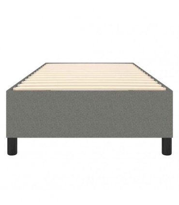 vidaXL Box Spring Bed Frame Dark Grey Single Fabric