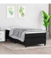 vidaXL Box Spring Bed Frame Black Single Fabric