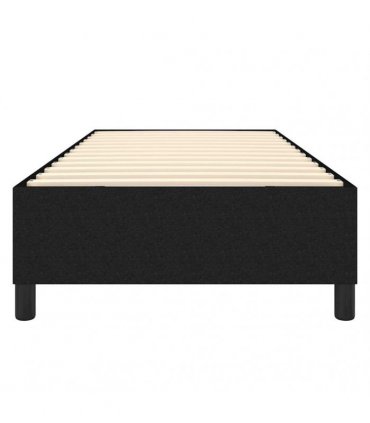 vidaXL Box Spring Bed Frame Black Single Fabric