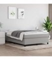 vidaXL Box Spring Bed Frame Light Grey Double Fabric