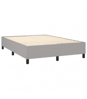 vidaXL Box Spring Bed Frame Light Grey Double Fabric
