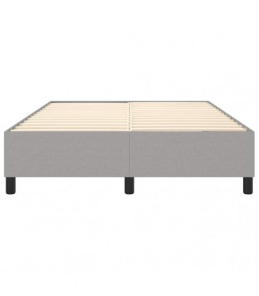 vidaXL Box Spring Bed Frame Light Grey Double Fabric