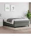 vidaXL Box Spring Bed Frame Dark Grey Double Fabric