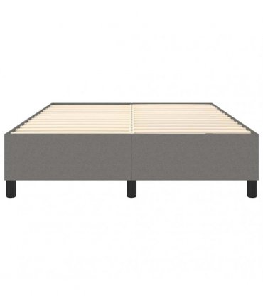 vidaXL Box Spring Bed Frame Dark Grey Double Fabric