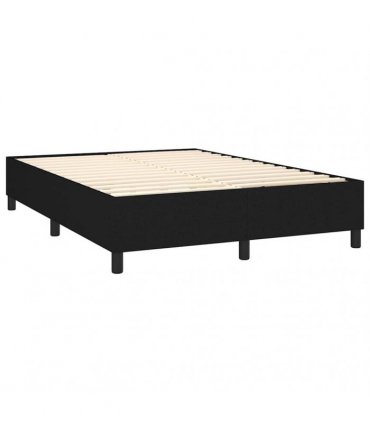 vidaXL Box Spring Bed Frame Black Double Fabric
