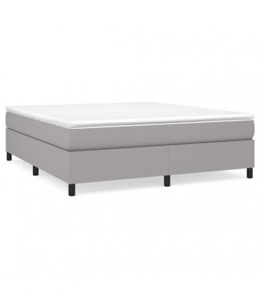 vidaXL Box Spring Bed Frame Light Grey Super King Fabric