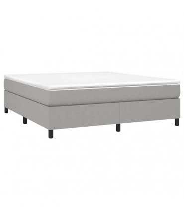 vidaXL Box Spring Bed Frame Light Grey Super King Fabric