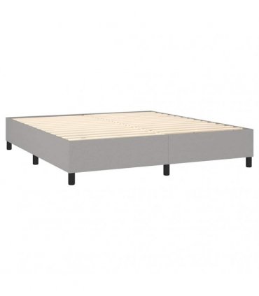 vidaXL Box Spring Bed Frame Light Grey Super King Fabric