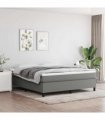 vidaXL Box Spring Bed Frame Dark Grey Super King Fabric