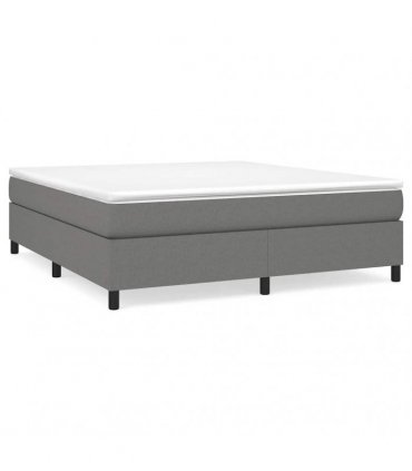vidaXL Box Spring Bed Frame Dark Grey Super King Fabric